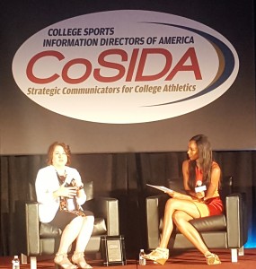 Sports Journalists, Michelle Smith-McDonald and Maria Taylor, both of ESPN. CoSIDA Conference, 2017, Orlando