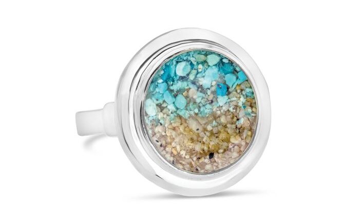 Neptune Cocktail Ring - Turquoise Gradient. Photo courtesy of Dune Jewelry & Co.